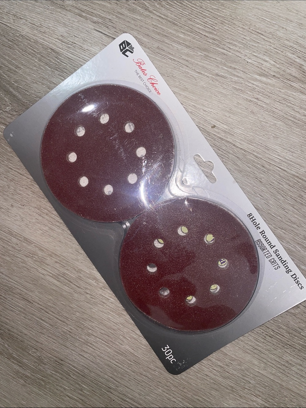 8-Hole Round Sanding Discs - 30 Pack (Brown) Bate’s Choice | New and Sealed